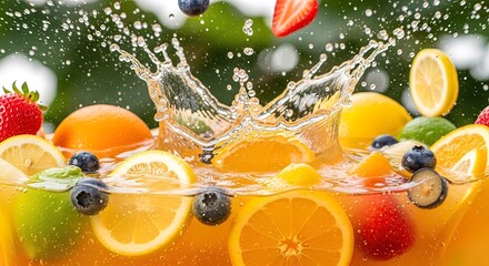Fresh Fruit Infused Orange Juice Splash.