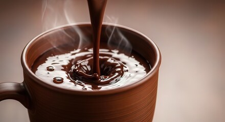 Steaming Hot Coffee Being Poured into Mug.