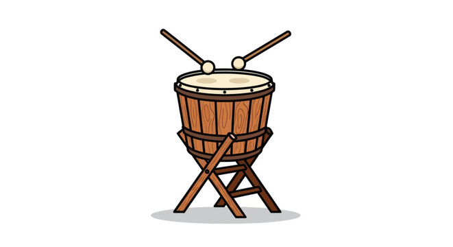 Drum Set with Mallets on Stand.