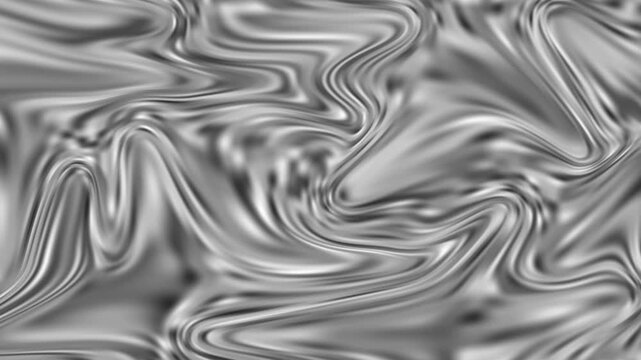 Abstract liquid silver silk ripples with metallic flowing waves.