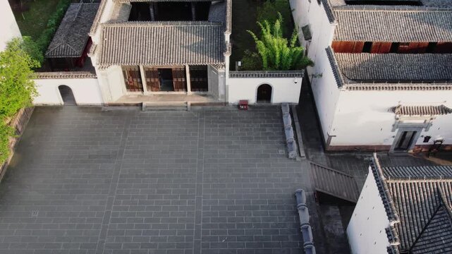 Huangshan Qiankou Ancient Village Aerial View Traditional Architecture