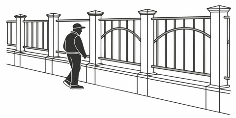 A man in a suit and top hat walking in front of a row of bookshelves Vector © RABBY