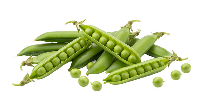 Green Peas in Pod PNG Isolated on Transparent Background