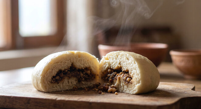 Siddu &ndash; Himachal Pradesh's traditional steamed bread, Indian cuisine, Traditional Himachali steamed bun, Indian Cuisine, Asian Food