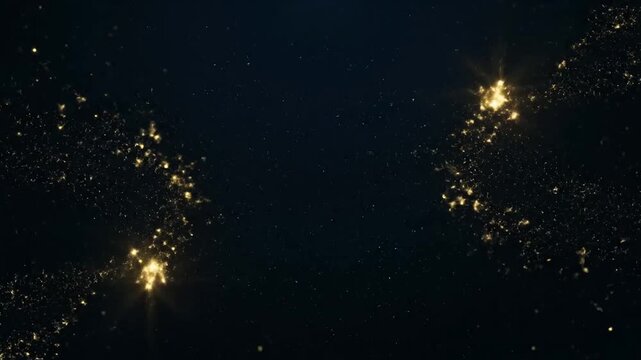 Nighttime Aerial View of Islands and Ocean.