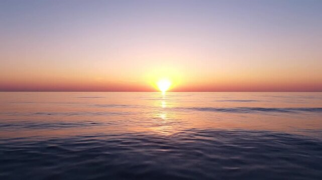 Ocean sunset vibrant colors over calm water scenic horizon view