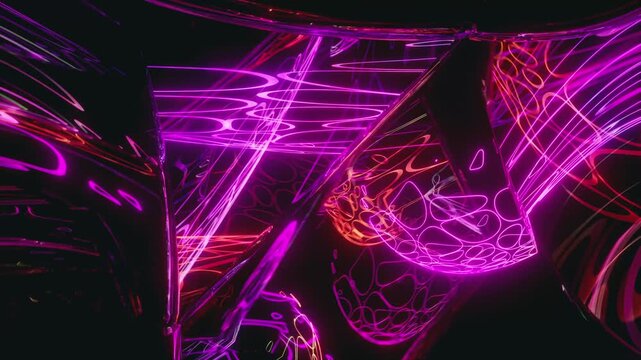 Abstract purple neon lights loop