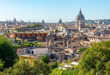 Obraz premium Cityscape of Rome seen from Pincian hill, Italy