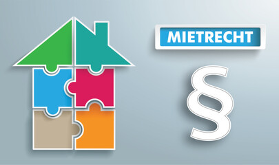 Haus Puzzle Mietrecht Konzept Cover