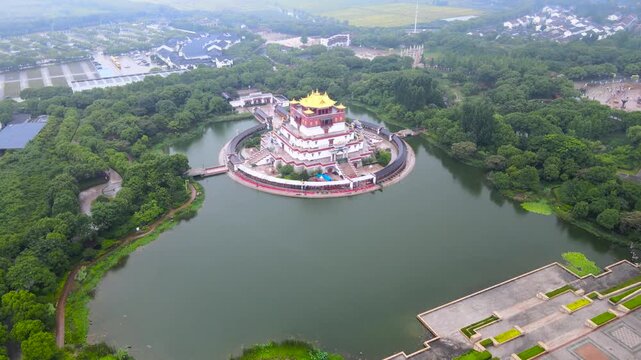 Lingshan Giant Buddha Temple Aerial View, Wuxi China