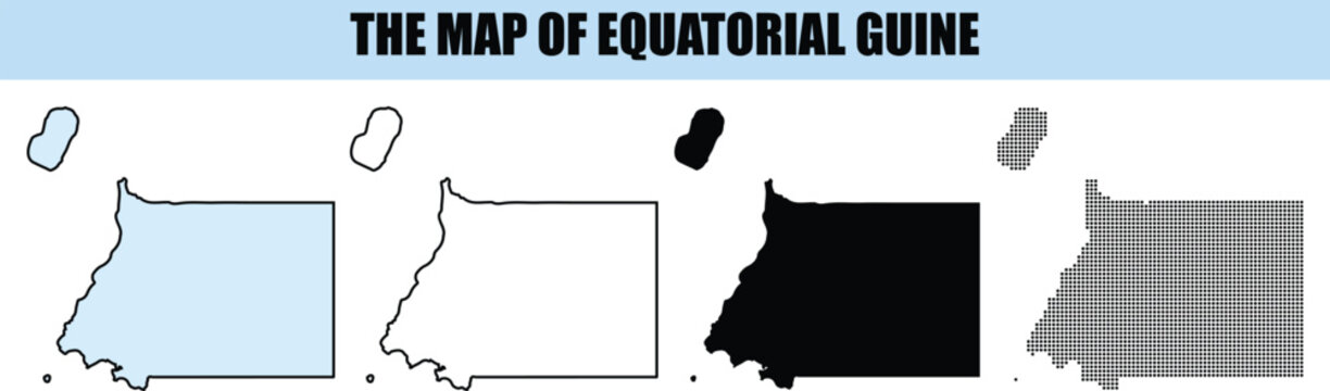 Equatorial Guinea Map Outlines and StylesVector Graphics