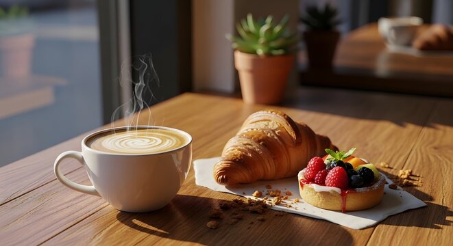 breakfast with coffee