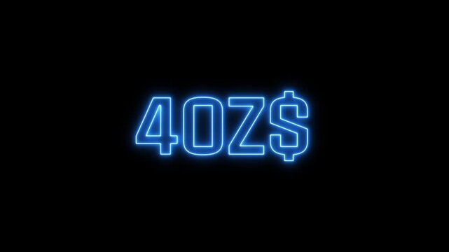 Animated Number Counting from 0 to 300 Zimbabwean Dollars Smooth Digital Currency Counter.