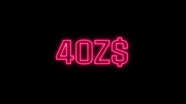 Animated Number Counting from 0 to 300 Zimbabwean Dollars Smooth Digital Currency Counter.