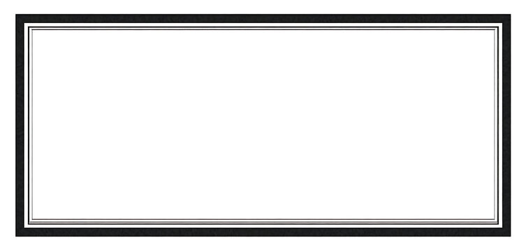 Black and white rectangular frame with multiple borders empty frame