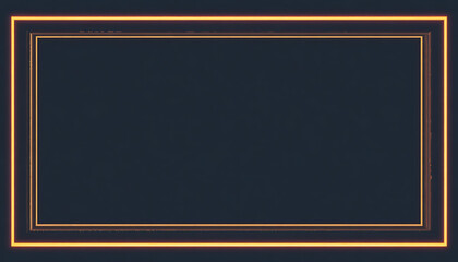 Dark blue background with double orange neon frame double frame neon border rectangular frame