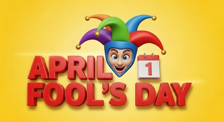 Fototapeta premium April fool's day celebration with jester