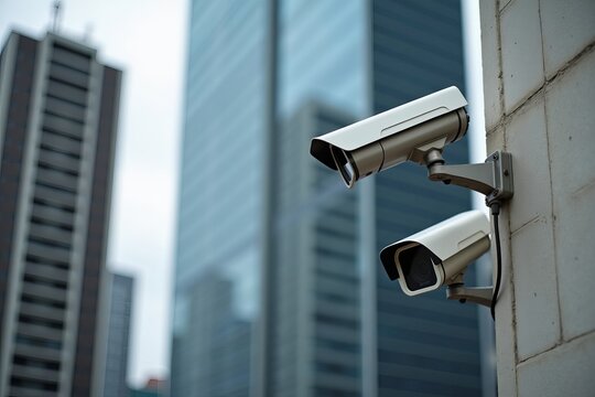 Security Measures in Place at Construction Site: Multiple Cameras and Alarms to Monitor and Secure Area