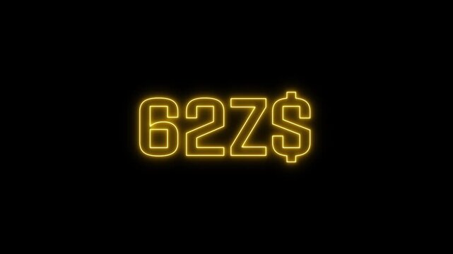 Digital Counting Animation from 0 to 600 Zimbabwean Dollars Clean Currency Motion Graphic