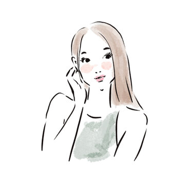 おしゃれな日本人女性広告素材