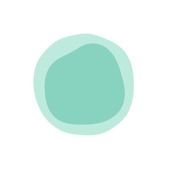 Teal amorphous blob shape, abstract organic fluid shape design element, smooth, rounded, and gentle curve illustration