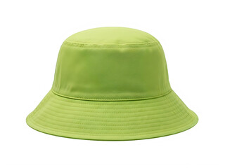 Fototapeta premium A green bucket hat on a white background isolated on transparent background