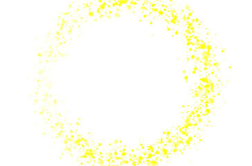 Bright Yellow Glitter Sparkle Dust Ring Frame on White Background for Festive Celebration Design Elements and Overlay Effects © Zaingill