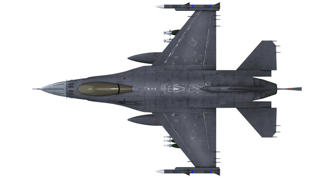 f 16 fighter jet isolated on transparent background