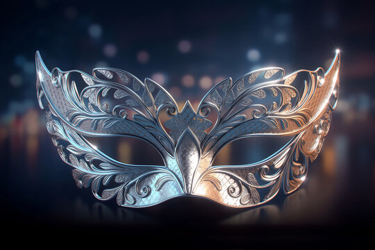 Maschera di carnevale argentata