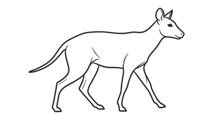 Obraz premium Sketch of a Deer: A detailed black and white sketch of a deer captures its elegant form and posture. The animal is in the process of walking.