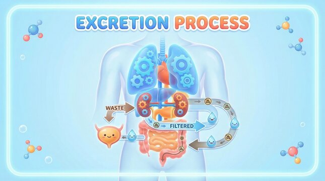 The Human Excretory System A Detailed Illustration of the Waste Removal Process and Organ Functions