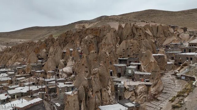 The ancient rock settlement of Kandovan in Iran