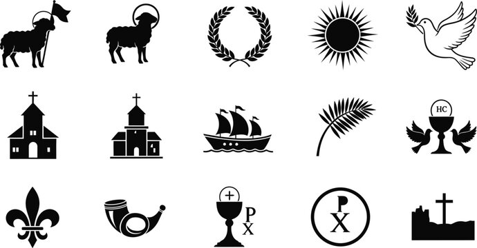 Christianity religious symbols and icons
