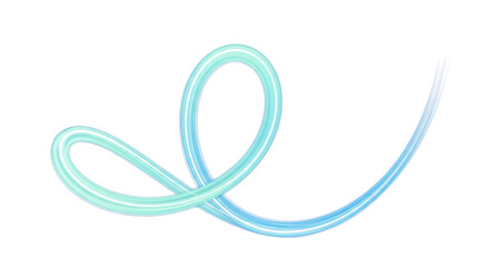 Aqua blue ribbon swirling through air