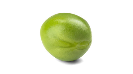 single fresh green pea with water droplets, isolated on a transparent background, macro shot of a healthy food ingredient. © Nicole