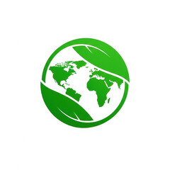 Fototapeta premium Green globe with leaves symbolizing eco friendly earth isolated on transparent background