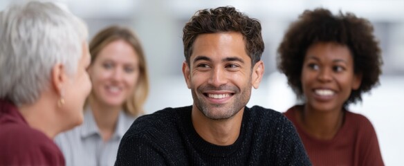 Obraz premium A multicultural team is like a vibrant garden blooming in a lively corporate meeting.