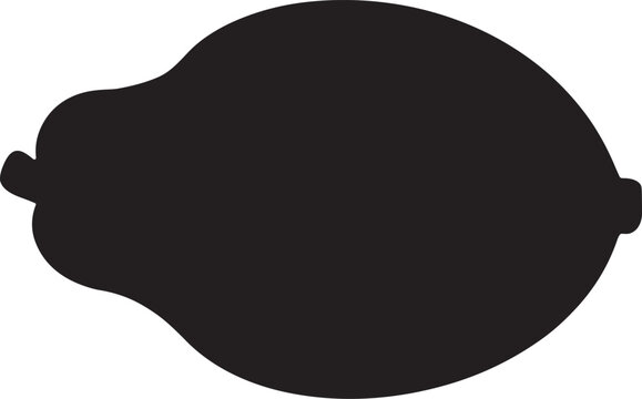 Black Bacuri fruit silhouette vector art on transparent background, tropical fruit icon