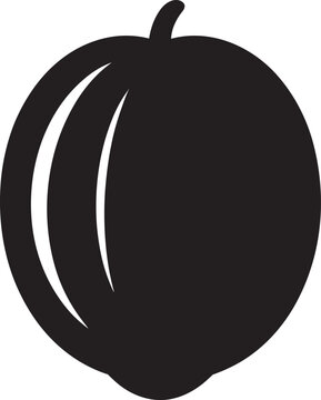 Black silhouette of a Cocoplum isolated on a transparent background, vector art.
