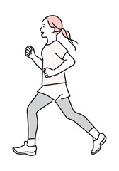 シンプル　イラスト　妊活のために運動をする女性のイメージ ベクターイラスト