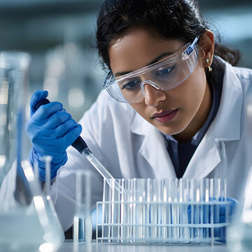indian woman scientist working in laboratory