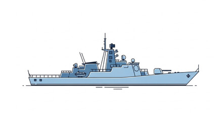 Military Naval Warship Vessel Boat.