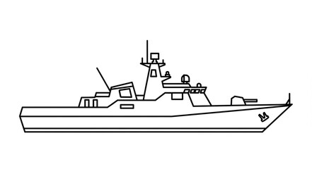 Military Naval Warship Vessel Boat. © Agus