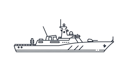Obraz premium Military Naval Warship Vessel Boat.