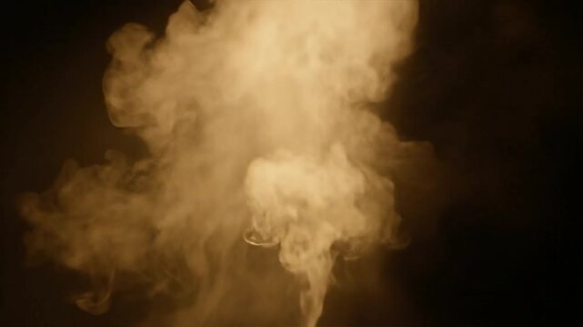 Smoke Rising in Dark Background Slow Motion.