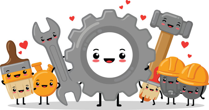 Watercolor jungle animals and plants with elephant lion zebra monkey