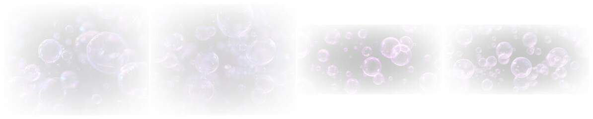 enchanting compilation of shimmering iridescent bubbles floating gracefully against a deep, mysterious transparent background.