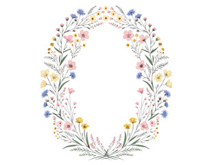 Obraz premium Gemini saidA delicate pink floral wreath design forms a heart shaped nature frame, creating a romantic blossom ornament perfect for a spring Valentine or holiday card illustration