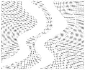 Fototapeta premium Wavy gradient halftone dots pattern texture background