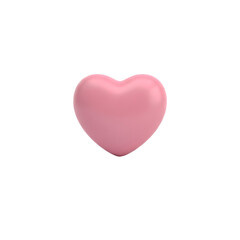 Fototapeta premium Pink 3D Heart Icon Isolated on Transparent Background